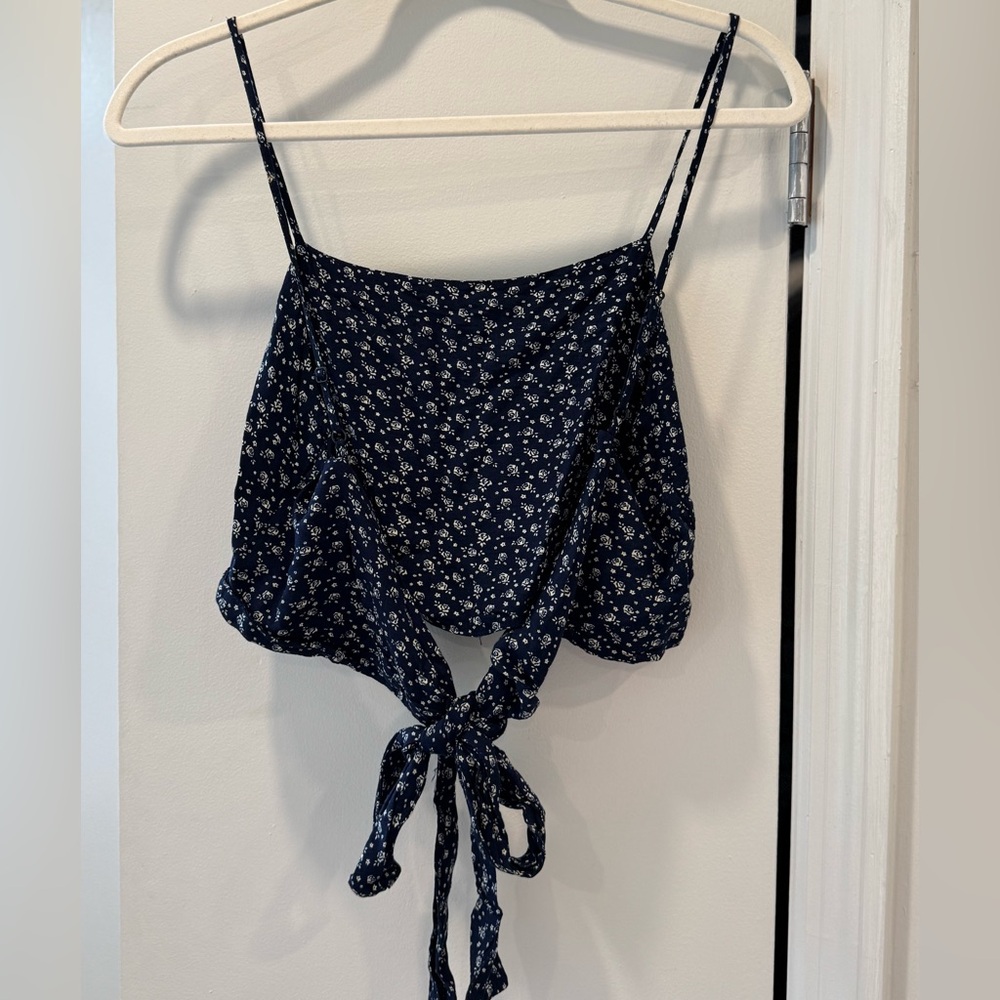 Brandy Melville Floral Tie Back Top